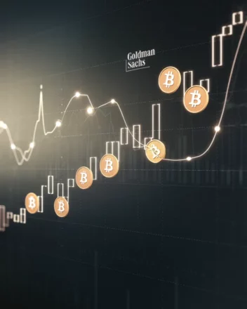 Graph showing increased Bitcoin options trading among Goldman Sachs hedge fund customers, indicating rising interest in Bitcoin ETFs